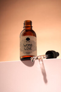 Pipette bottle of tincture for women's hormonal balance, Womb Love Tincture by Da Lua Herbals